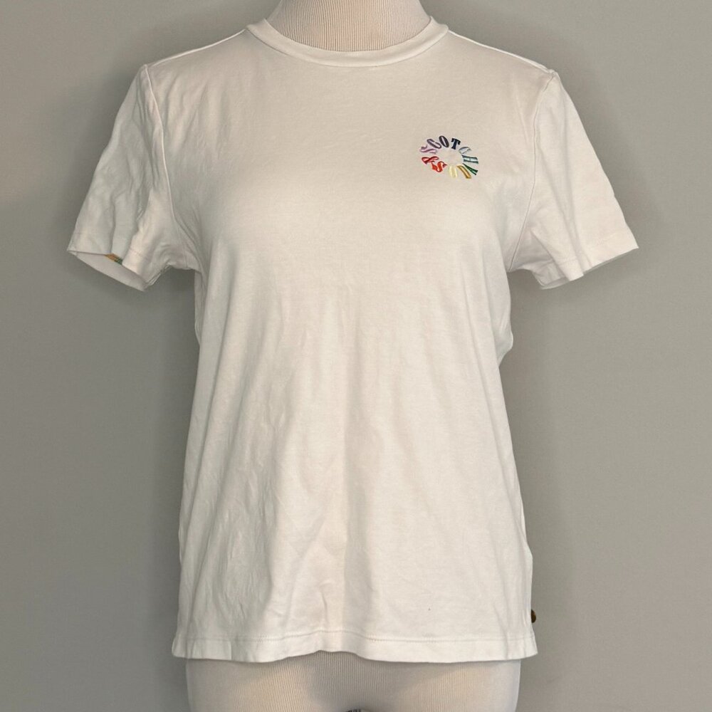 Scotch & Soda - White T-shirt with Embroidery - XS